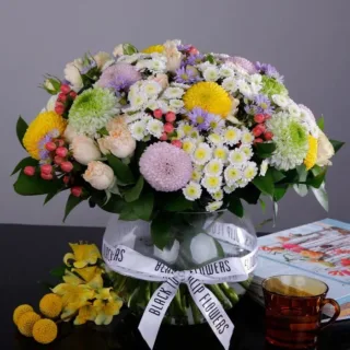 Colourful Flowers In Vase