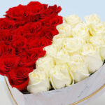 Half Red and White Roses In Marbled Box 2 04 (28)