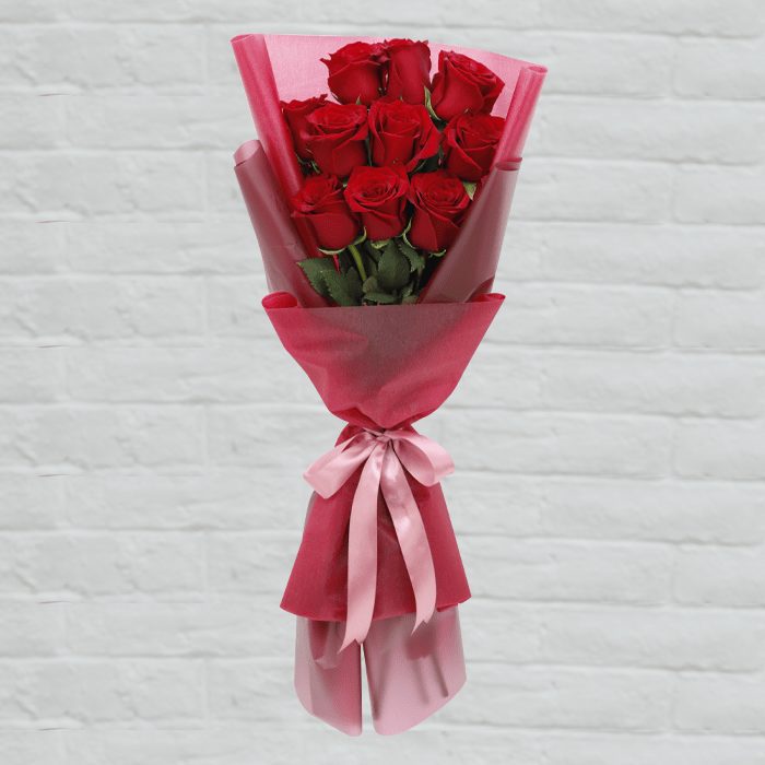 10 stem red rose bouquet 1 2