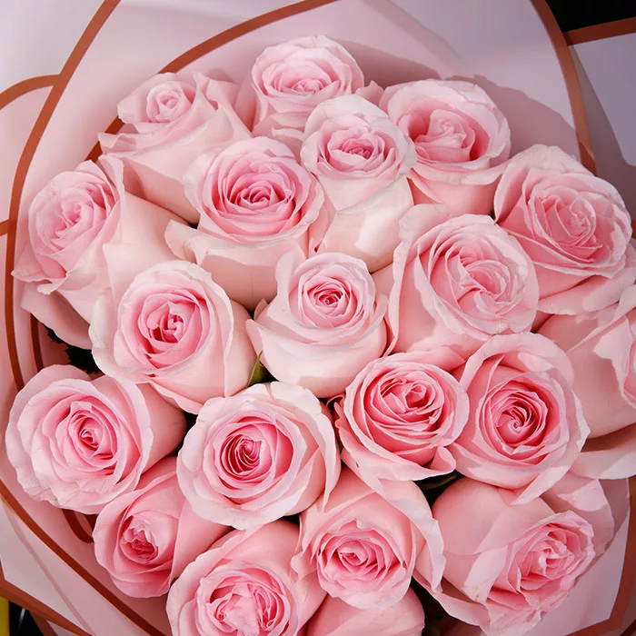 20 stems pink roses bouquet 2 jpg