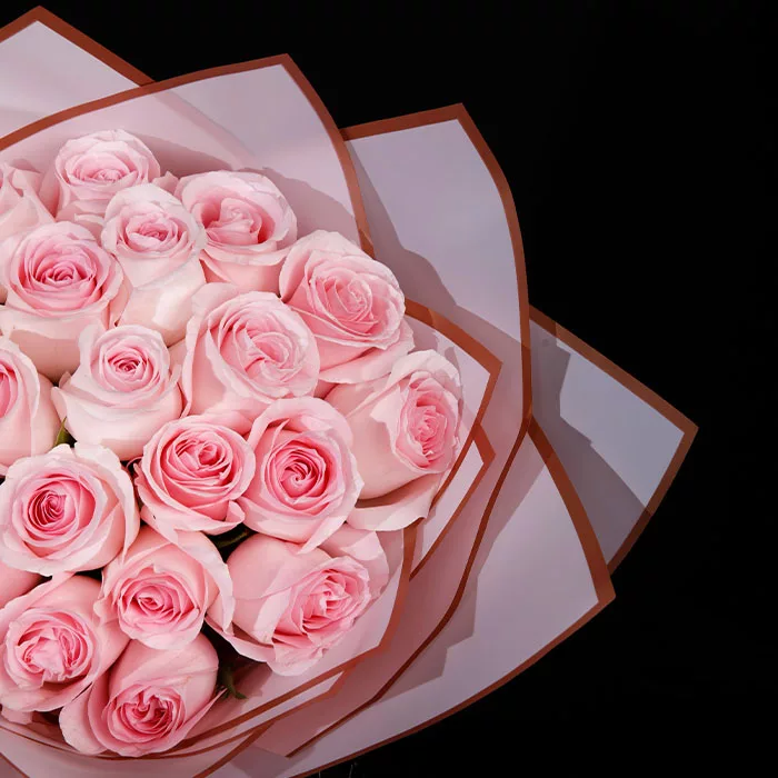 20 stems pink roses bouquet 4 jpg