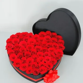 Red Roses in Heart Box
