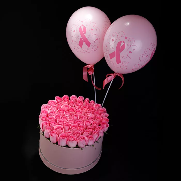 breast cancer gift pink roses in a box jpg