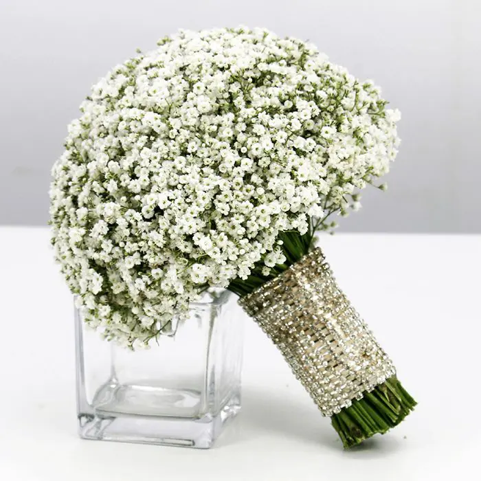 bridal bouquet gypsophila round 2