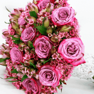 Purple Theme Bridal Bouquet Zoom in