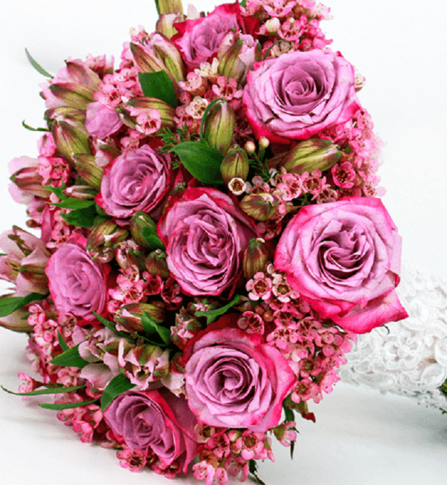 Purple Theme Bridal Bouquet Zoom in