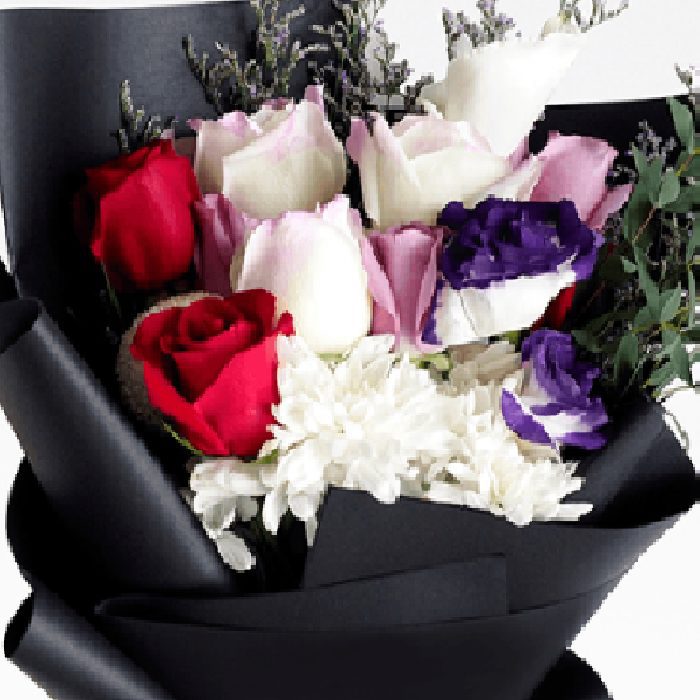 classic black wrap bouquet