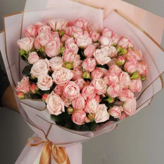 Refreshing Light Pink Bouquet with a pink wrap