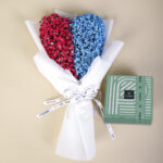 Twin Majestic with Patchi 1 Twin Love Heart Bouquet