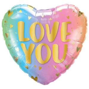 Love You - Pastel Heart Shape Balloon
