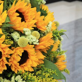 Cheerful Bunch by Black Tulip Flowers