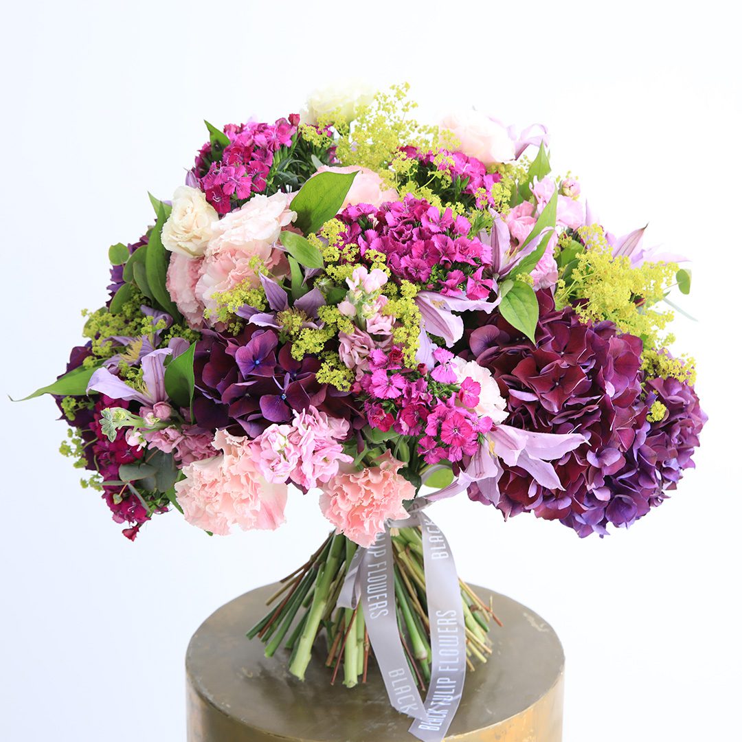 Luxurious Bunch by Black Tulip Flowers