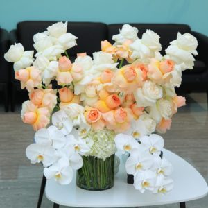 Noble Peach flower arrangement by Black Tulip Flowers