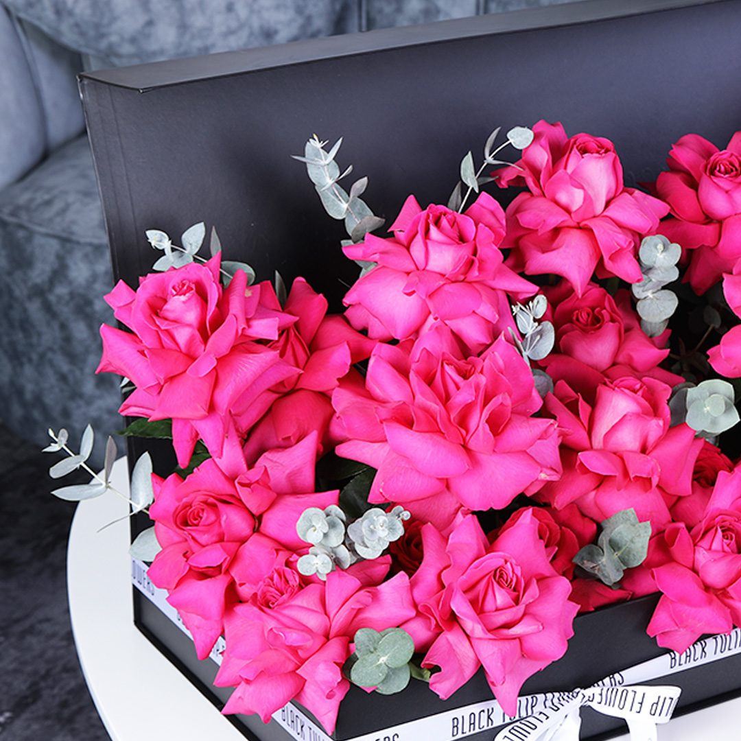 Compassionate Surprise flower box by Black Tulip Flowers
