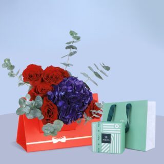 Mixed Flowers Box with Patchi Chocolates gifts