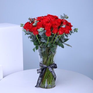 Radient Red Rose Vase