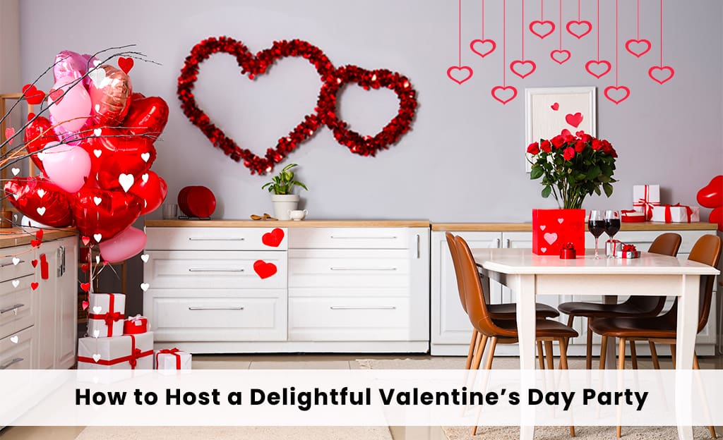 home decorated with valentine day decoration