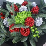 Winter Holiday Bouquet with Pinecones and Seasonal Greens 3 05