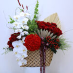 Luxurious Red & White Basket 1 Red-and-white- floral-basket