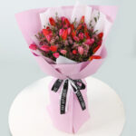 Dark Pink & Light Pink Tulip Bouquet