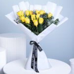 Cheerful Yellow Roses Bouquet 1 12-yellow-roses-bouquet
