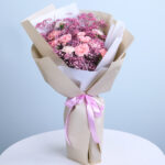 Sweet Embrace Carnation Bouquet 1 pink-carnations-gypso-bouquet