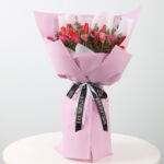 pink-tulip-wax-flower-bouquet