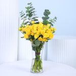 Yellow Spray Roses In Vase 3 02