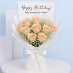 Peach Rose Birthday Bouquet 1 peach-birthday-bouquet