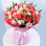 Roses & Lilies Bouquet 1 pink-roses-lilies-bouquet