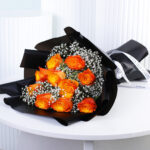Fiery Orange Rose Bouquet 2 02