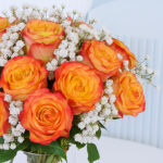Cheerful Orange Roses in Vase 2 2