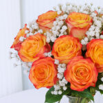 Cheerful Orange Roses in Vase 3 3