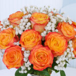 Cheerful Orange Roses in Vase 4 4