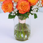 Cheerful Orange Roses in Vase 5 5