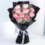 Romantic Pink Rose Bouquet 1 light-pink-rose-gypso-bouquet