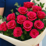 Dark Pink Roses Bouquet 2 02