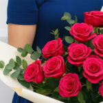 Dark Pink Roses Bouquet 5 05