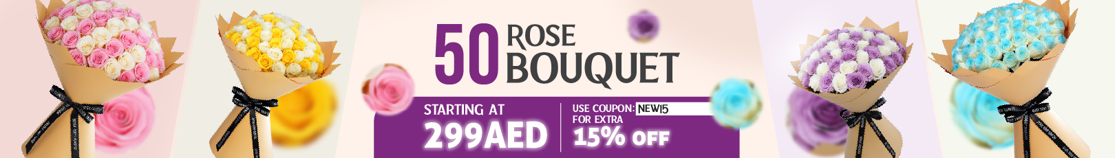 Home Page 50 Rose Bouquet Banner
