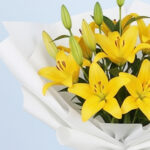 Yellow Lily Bouquet & Balloons 3 03