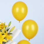 Yellow Lily Bouquet & Balloons 5 05