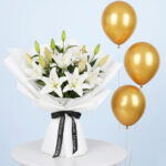 White Lilies & Golden Balloons 1 white-lilies-gold-balloons-01
