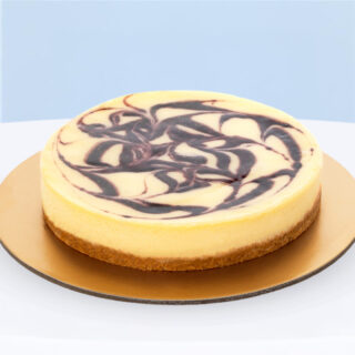 Luxury Baked Blueberry Cheesecake on shortbread base.