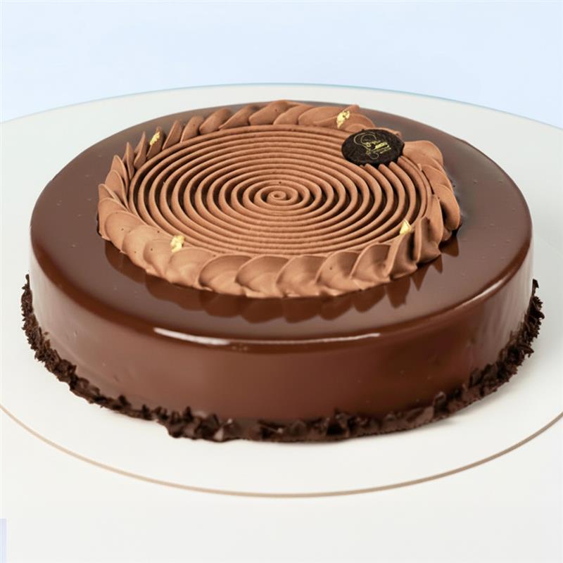 chocolate-mousse-cake Chocolate Mousse Cake 1 Kg by Mister Baker with creamy mousse layers and glossy chocolate finish.