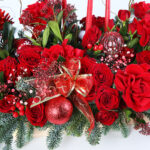 Christmas Candle Tray with Red Flowers 5 christmas-candle-flower-tray_05