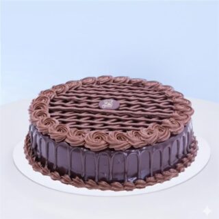 Triple Chocolate Cake 1 Kg by Mister Baker with creamy dark chocolate ganache and decorative frosting