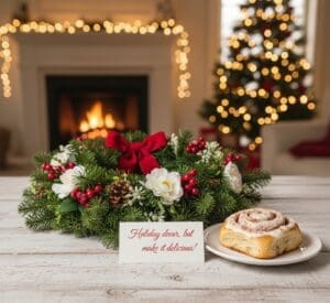 Christmas Wreath Cinnamon Roll 12 11zon