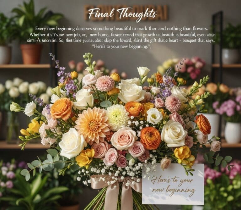 Final Thoughts Every new beginning deserves something beautiful to mark the moment and nothing does it better than flowers. Whether it’s a new job, a new home, or a fresh chapter, flowers remind us that growth is beautiful, even when it’s uncertain. So, the next time someone you care about takes a step forward, skip the ordinary and send a gift that speaks from the heart - a bouquet that says, “Here’s to your new beginning.” If you are looking for fresh, meaningful blooms, explore our flower shop Dubai, where every bouquet is crafted to celebrate life’s new journeys with elegance and joy. Because every bloom carries a message - hope, courage, and the promise of something extraordinary ahead.