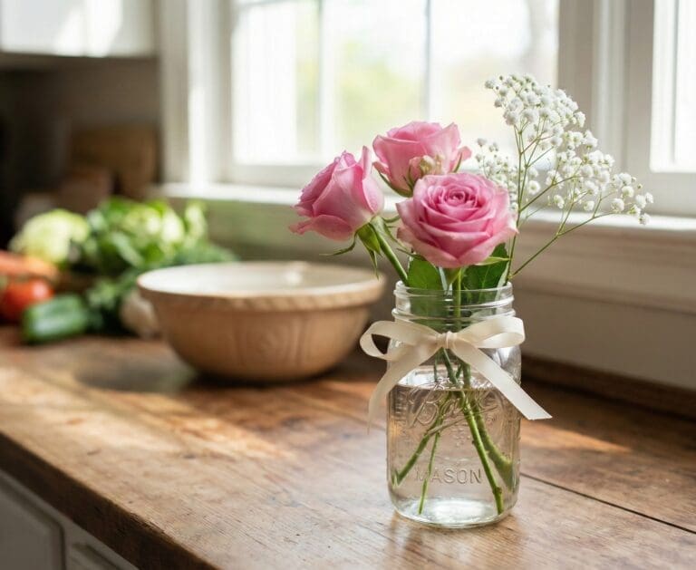 Idea 2: The "Kitchen Jar" Arrangement (Last-Minute & Cute)