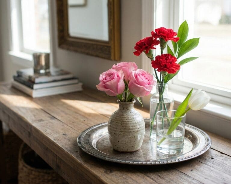 Mini bloom cluster created in 5 minutes for fast and charming New Year floral décor.